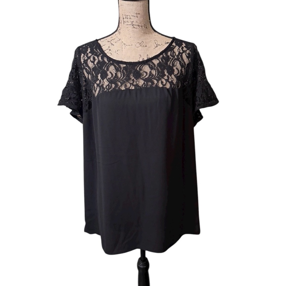 Maeve Black Lace Detail Blouse